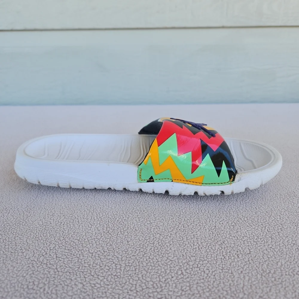Nike Air Jordan Break Slide 4Y Fresh Prince Sandal CD5472-102 White Multi Color